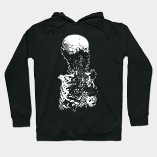 Skull torso black flowers Hoodie